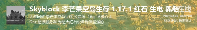 Skyblock 李芒果空岛生存 1.17.1 红石 生电 养老状态贴图