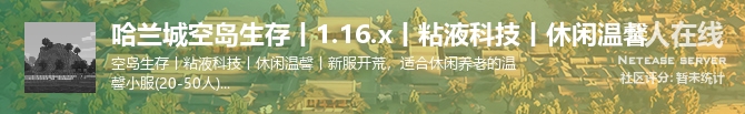 哈兰城空岛生存丨1.16.x丨粘液科技丨休闲温馨状态贴图