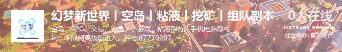 幻梦新世界丨空岛丨粘液丨挖矿丨组队副本状态贴图