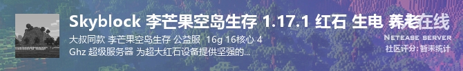 Skyblock 李芒果空岛生存 1.17.1 红石 生电 养老状态贴图